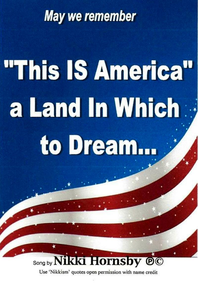 This IS America words & music by Nikki Hornsby